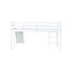 preview thumbnail 12 of 17, White Wood Twin Loft Bed Kids Bed with Slide and Underbed Space