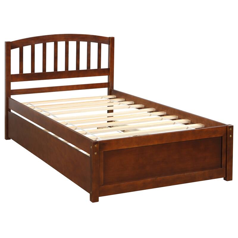 Twin Bed Platform Bed Perfect Guest Bed with Spindle Hedboard