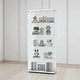 preview thumbnail 116 of 165, Glass Display Cabinet with Doors & Locks, Acrylic Shelves, Floor Standing Storage Showcase for Home or Office 5Shelves-2Doors - White