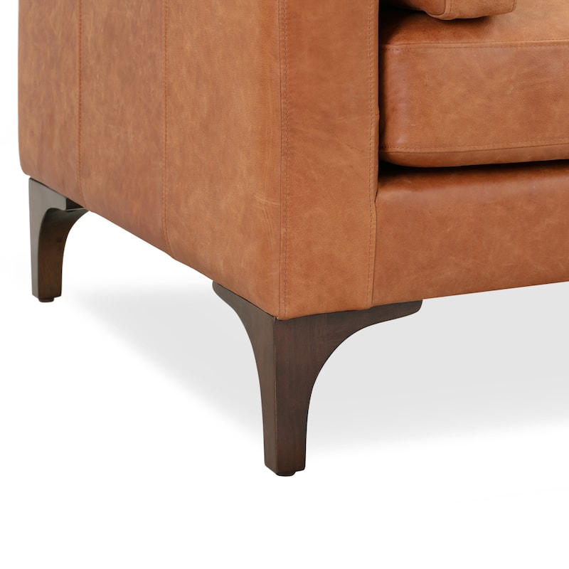 Poly & Bark Argan 93" Sofa in Cognac Tan - Full Grain Genuine Italian Leather