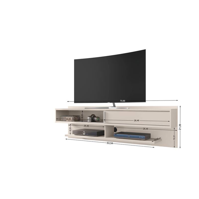 Manhattan Comfort Jabolinski Wood 70 In. Floating Living Room Entertainment Furniture