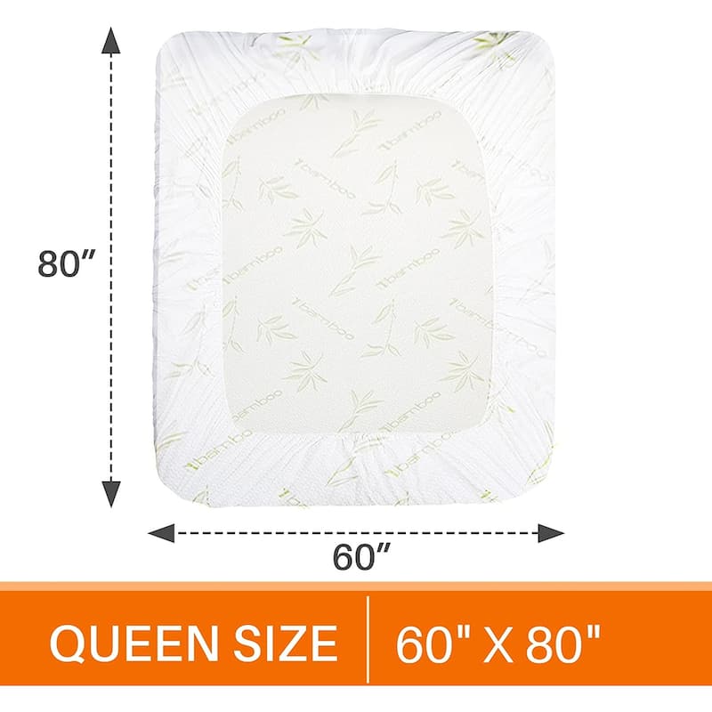 Cheer Collection Waterproof Bamboo Mattress Protector - White - On Sale ...
