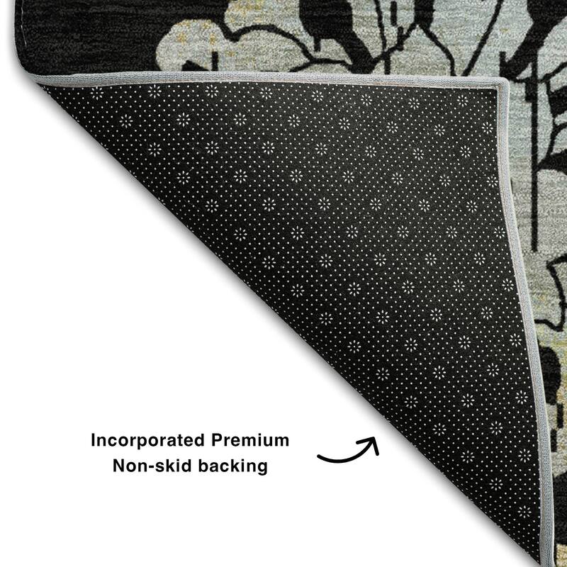 Premium Washable Super Soft Floral Whimsy Mayfield Rug