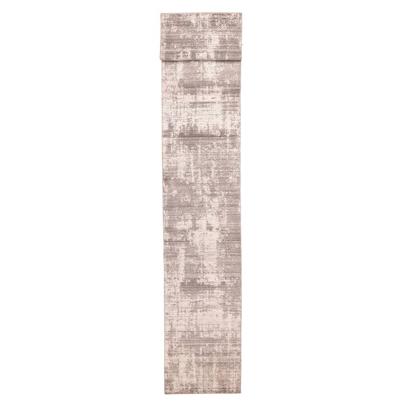 ECARPETGALLERY Hand Loomed Elysian Dark Grey Wool Rug - 2'5 x 19'8