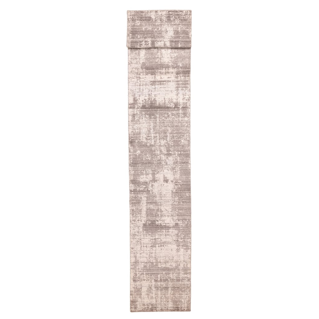 ECARPETGALLERY Hand Loomed Elysian Dark Grey Wool Rug - 2'5 x 19'8