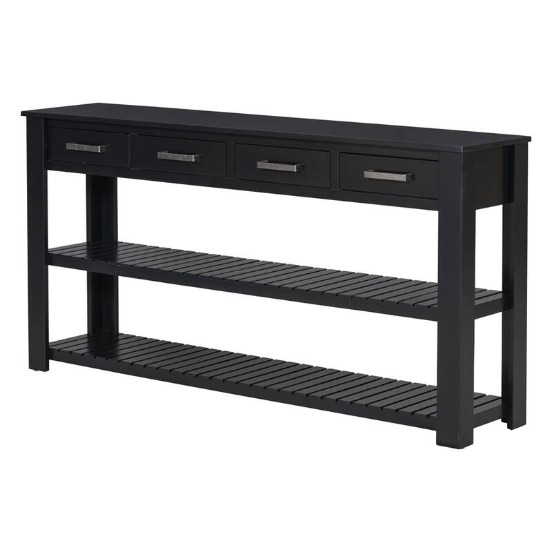 Entryway Console Table with 4 Drawers and 2 Shelves