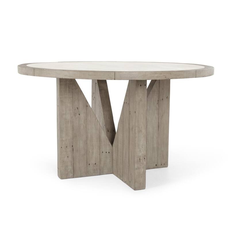 Classic Home Vincent 55" Reclaimed Pine Wood Round Dining Table
