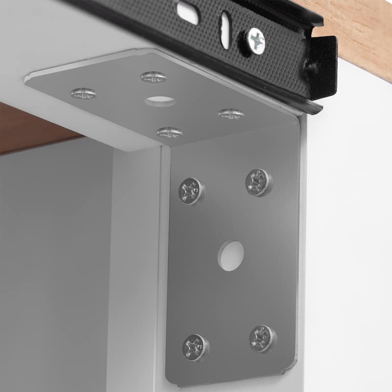 47" Kitchen Island with Extendable Table, Rubber Wood Veneer, Storage & Power