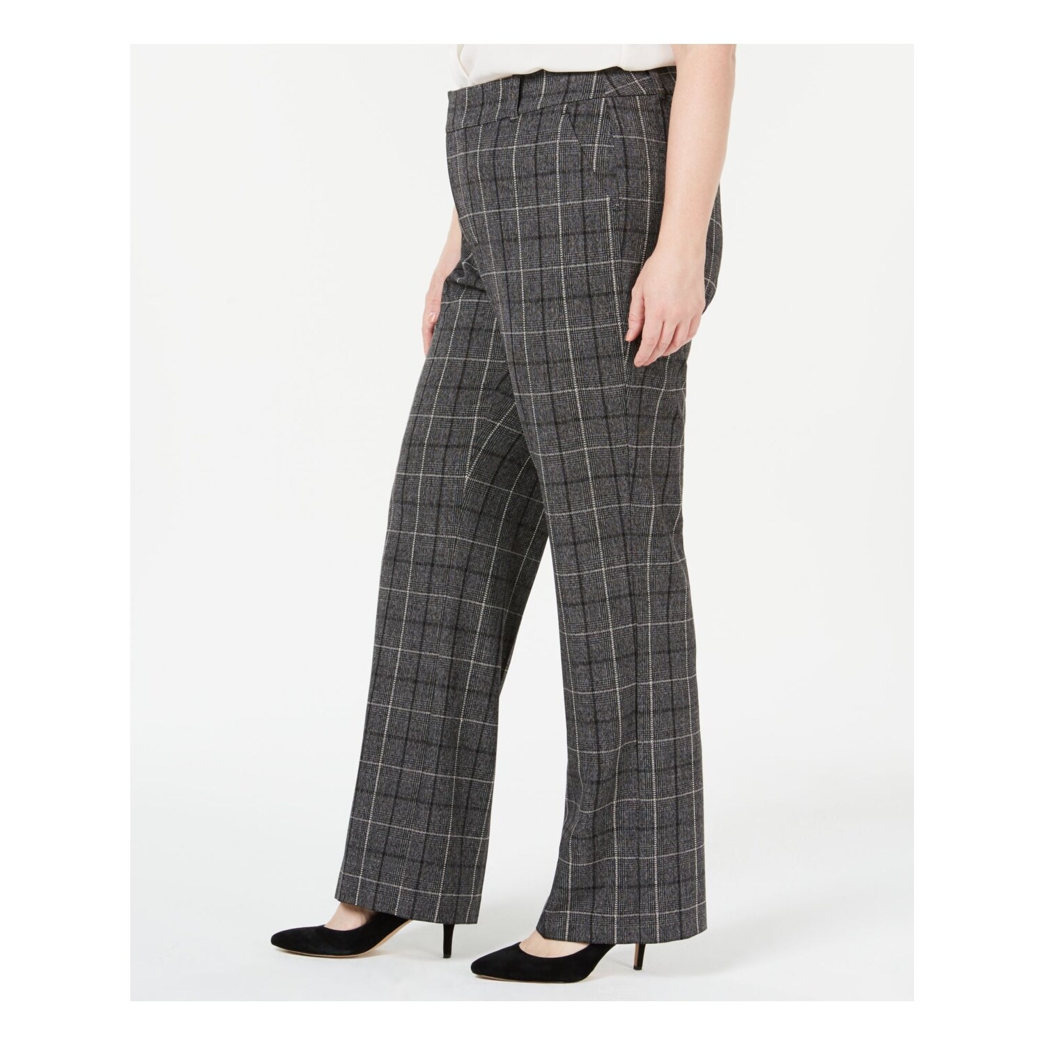 gray check pants