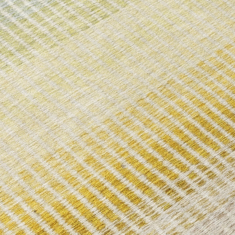Machine Washable Indoor/ Outdoor Contemporary Stripes Chantille Rug
