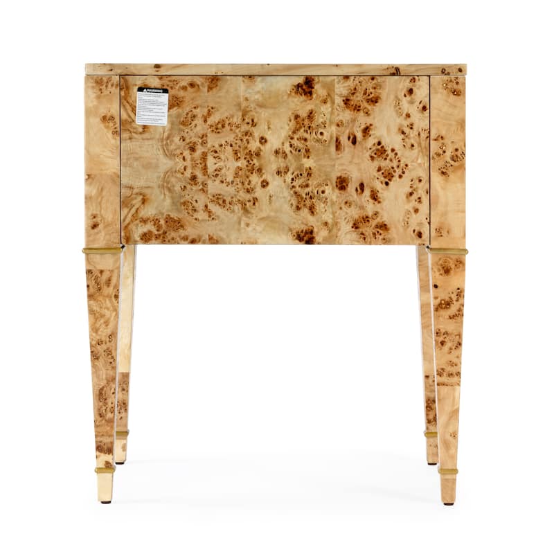 Kai 2 Drawer Burl Wood End Table
