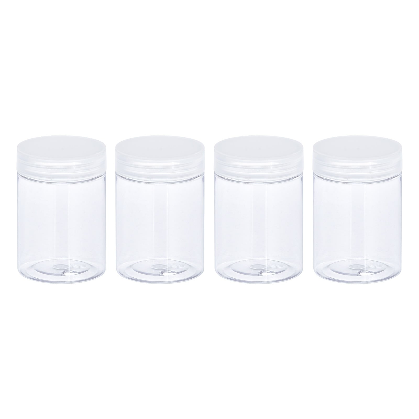 Round Plastic Jars with Transparent Screw Top Lid, 2Pcs - Clear - On Sale -  Bed Bath & Beyond - 36040659