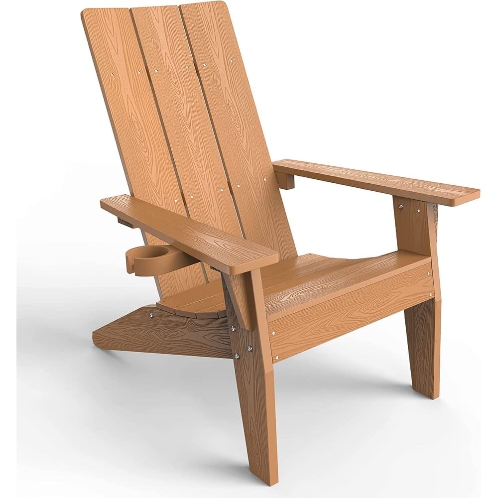 WINSOON All Weather HIPS Outdoor Adirondack Chairs with Cup-Holder Set of 8