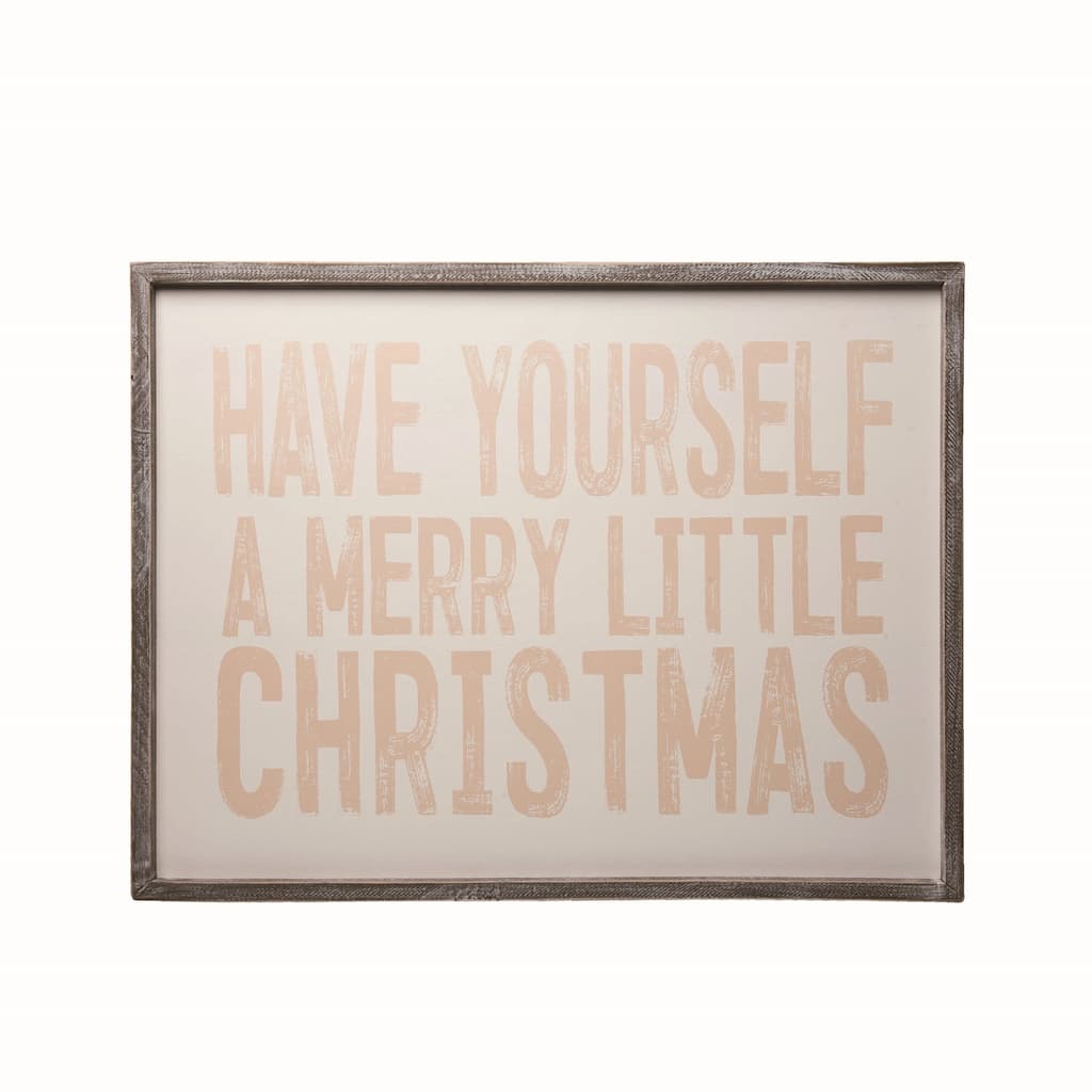 Transpac Wood 32.25 in. Multicolor Christmas Have Yourself Frame Decor - Mutlicolor