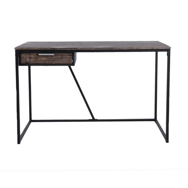 Shop Furniture R 1 Drawer Espresso Wood Matte Black Metal Desk On Sale Overstock 31475698