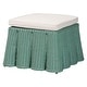 preview thumbnail 10 of 32, Palm Scallop Natural Rattan Ottoman with Cushion – Handwoven Wicker Accent Bench or Footrest for Living Room or Sunroom, Square