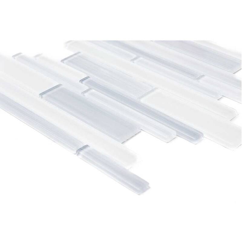 The Tile Life Rebel Brick 1x6 White Glass Backsplash Wall Tile