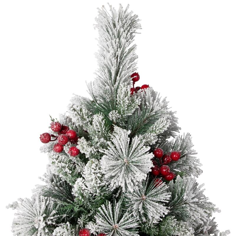 Real Touch™️ Full Heavily Flocked Whittaker Spruce Artificial Christmas Tree - 5' -Unlit - 5 Foot