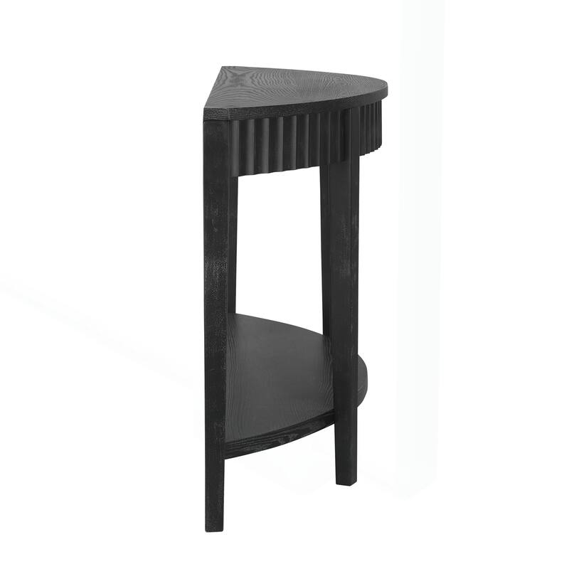 Exquisite Half-Moon Entryway Table with Open Shelves for Stylish Storage