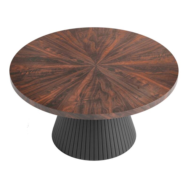 Furniture of America Dravo Modern Brown and Black Round Coffee Table