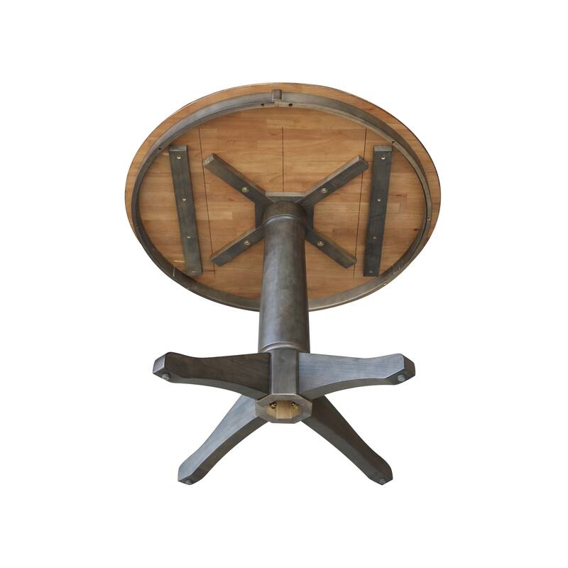 International Concepts Solid Wood 36" Round Pedestal Dining Table