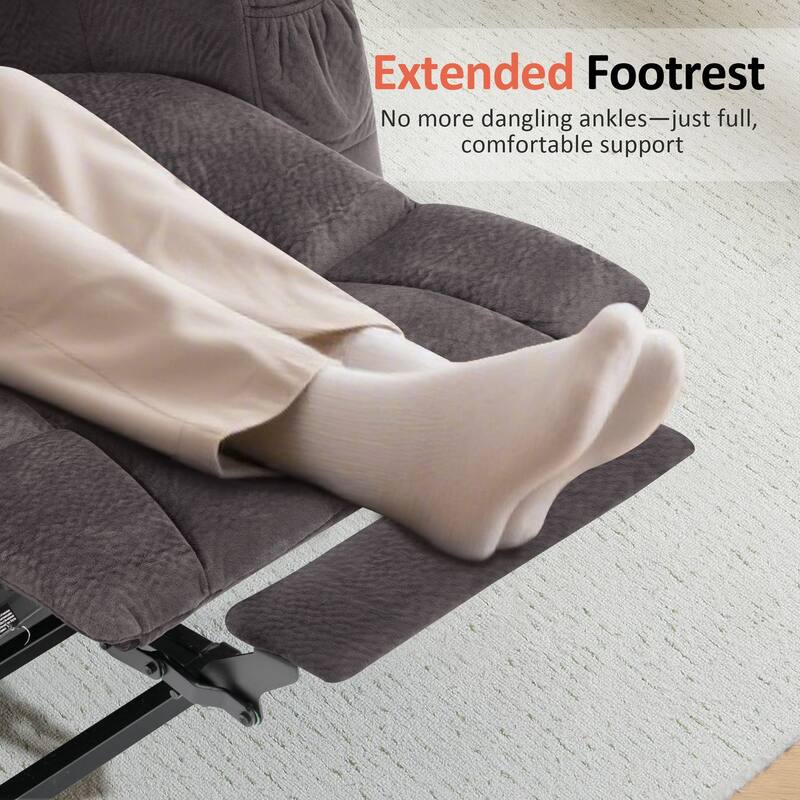MCombo Electric Power Lift Recliner Chair with Extended Footrest, Fabric 7507