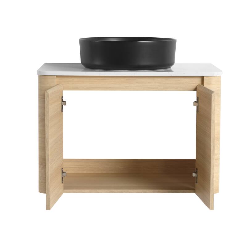 Bathroom Vanity With Sink In 24/30 Inch, Floating Bathroom Vanity With Soft Close Door