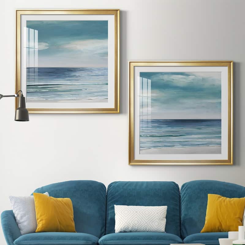 Blue Silver Shore I Premium Framed Print - Ready to Hang