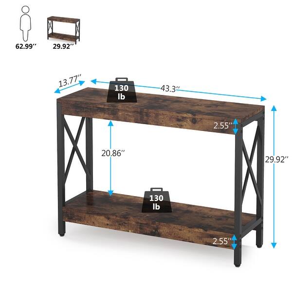 43 Inch Entryway Console Sofa Table with Storage Shelves - Bed Bath ...