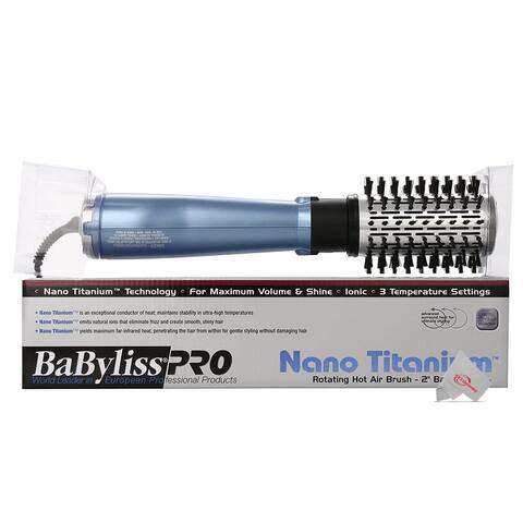 Babyliss Pro Nano Titanium 2" Rotating Hot Air Brush - Blue