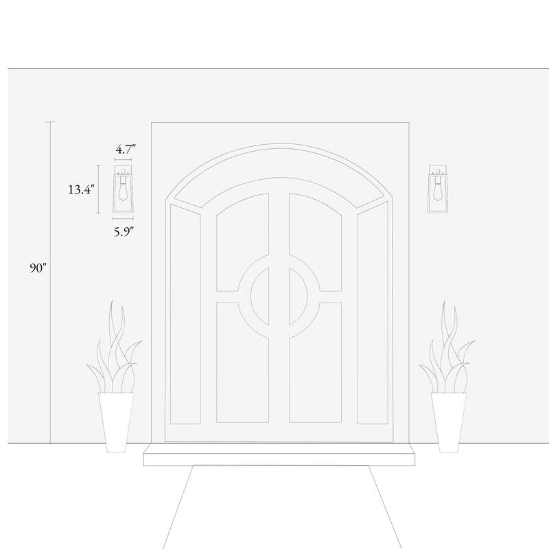 Modern Farmhouse Black 1-Light Outdoor Wall Sconces Patio Lantern - W5.9" x H13.4"