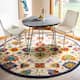 SAFAVIEH Handmade Aspen Argyroula Boho Tribal Wool Rug - 5' Round - Ivory/Blue
