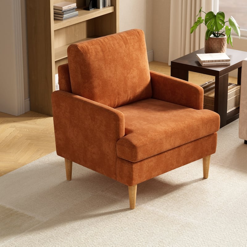 set of 1 Accent Chair for Bedroom Living Room with Wood Legs
