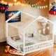 preview thumbnail 2 of 28, Double Twin Size Floor Bed with Fence and Guardrails without Door,Kids Bed Design