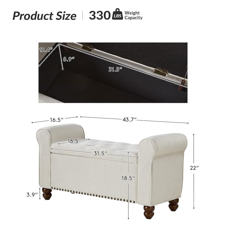 Silvia Upholstered Bench with Storage Space