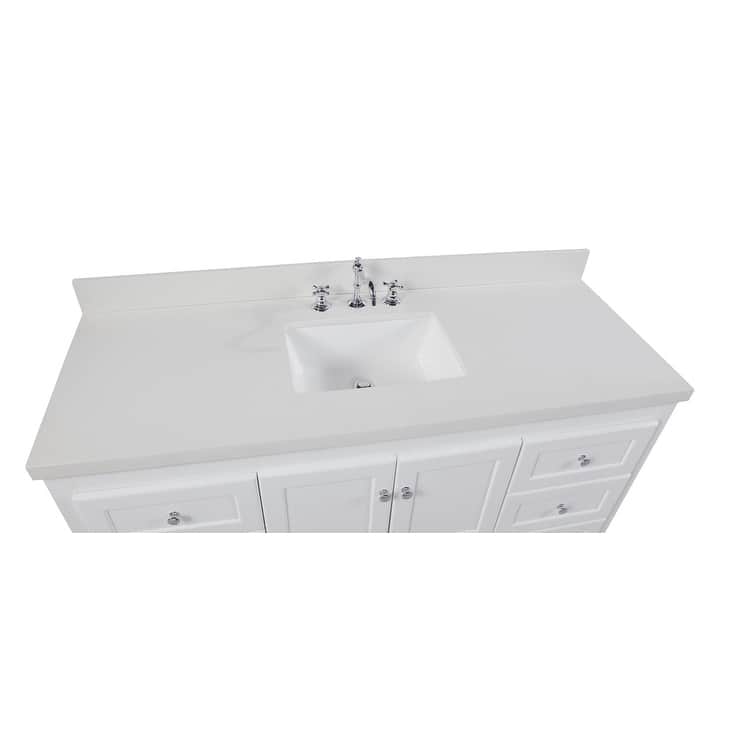 KitchenBathCollection Abbey 60" Single Bathroom Vanity with Quartz Top