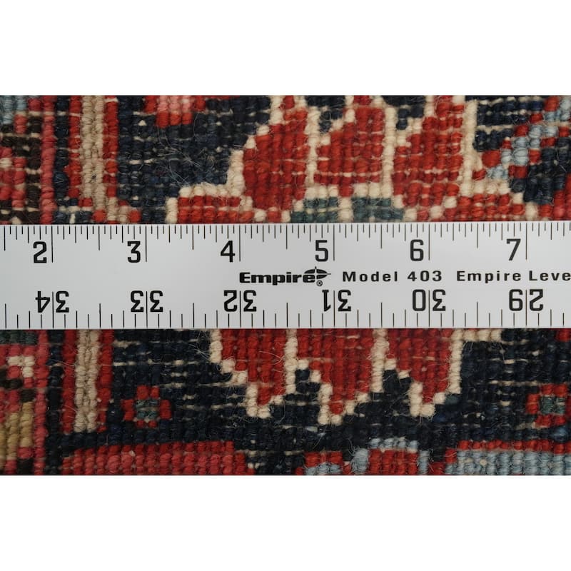 Hand Knotted Oriental 100% Wool Carpet Traditional Geometric Oranges & Rust Heriz (serapi) Area Rug - 6' 3'' X 5' 0''