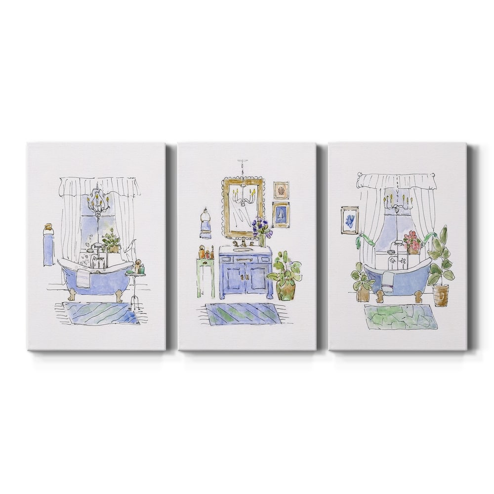 Sketchy Bath I- Premium Gallery Wrapped Canvas - Ready to Hang