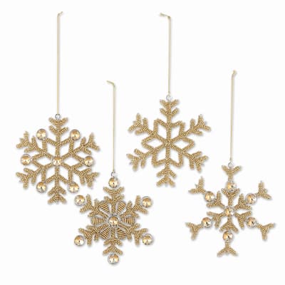 Novica Handmade Glittering Snowfall Aluminum Holiday Ornaments (Set Of 4)