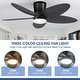 preview thumbnail 9 of 26, 42 Inches Flush Mount Ceiling Fan with Light and Palm Leaf ,3CCT Dimmable LED Integrated,for Indoor and Outdoor - 42 Inches