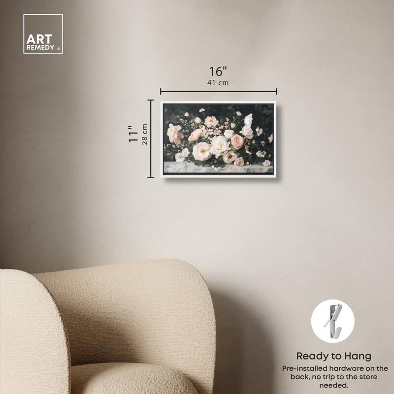 Marble and Blooms Canvas by Art Remedy