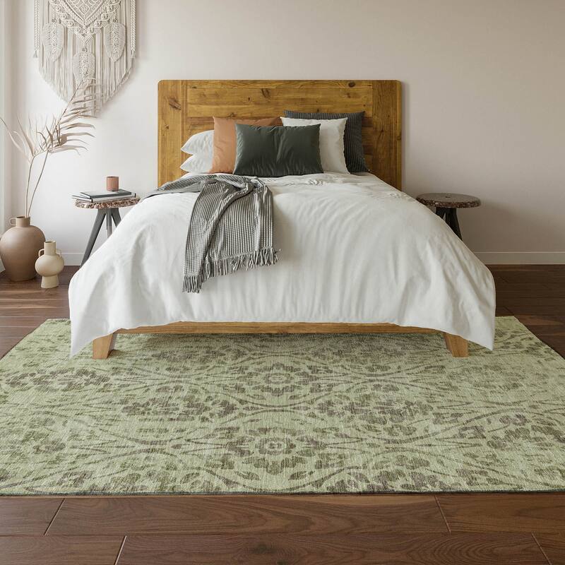 Premium Washable Super Soft Floral Damask Mayfield Rug