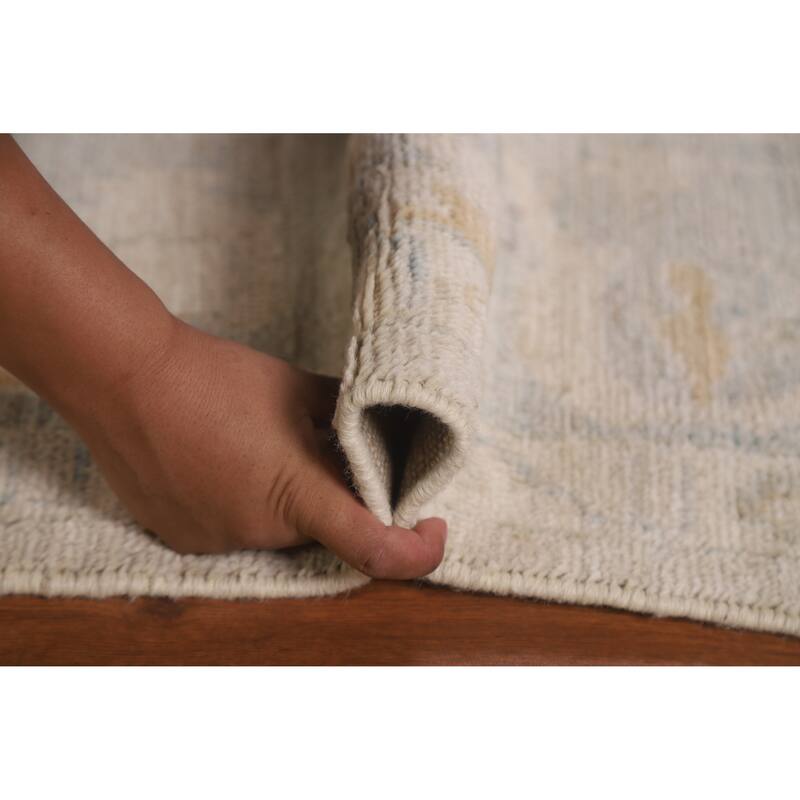 Floral Oushak Turkish Area Rug Hand-knotted Wool Carpet - 8'8"x 11'10"