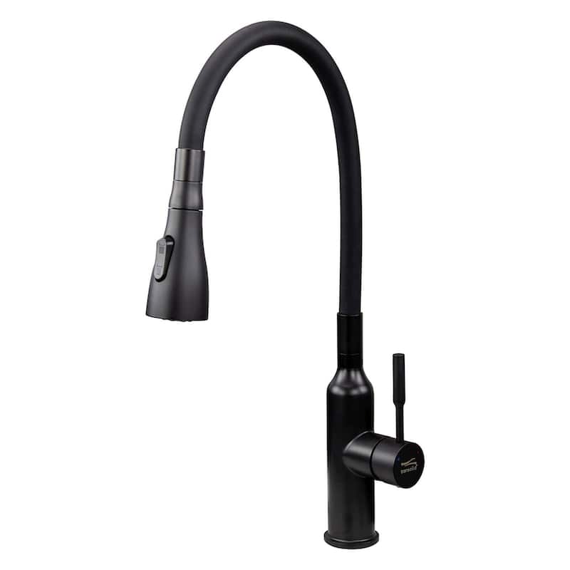 Transolid Kitchen/Laundry Faucet with Dual Spray and Flex Neck - N/A - Matte Black