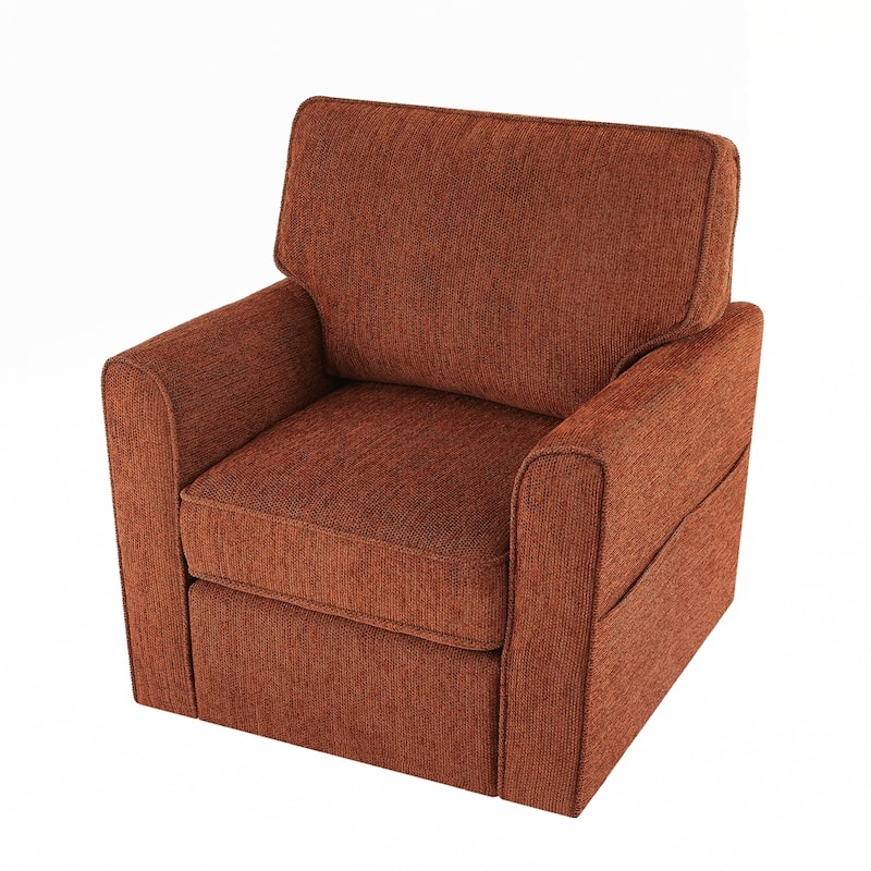 360° Swivel Chair Accent Barrel Armchair Swivel Sofa Chair with Side Pockets