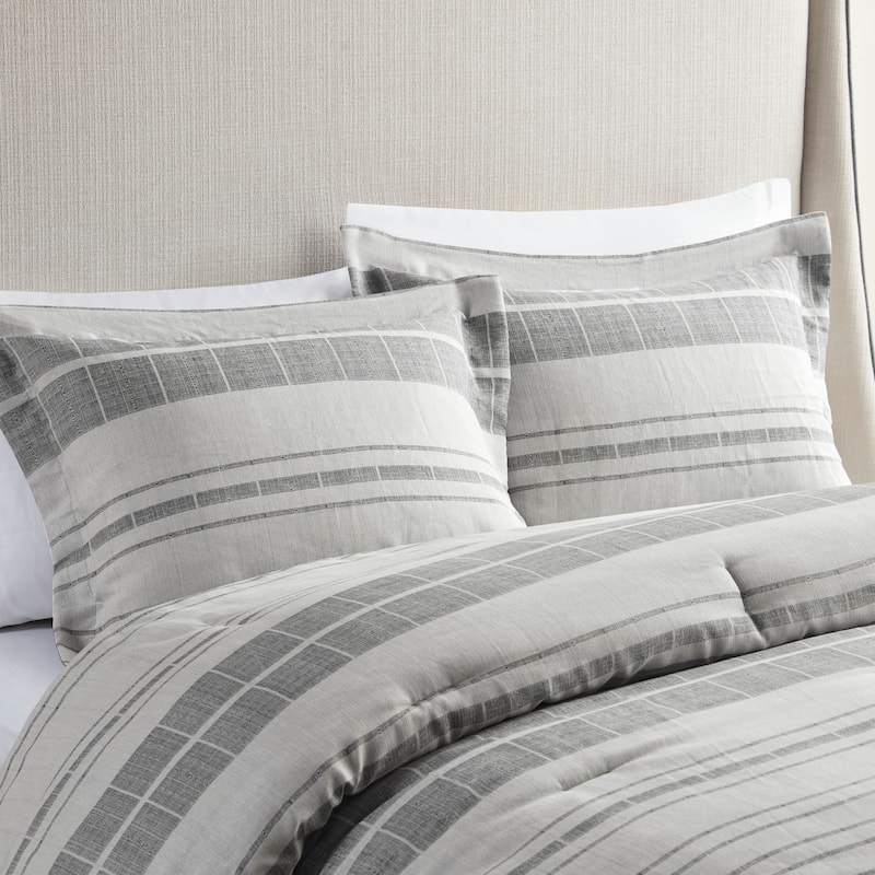 Madison Park Nico 4 Piece Stripe Comforter Set with Throw Pillow