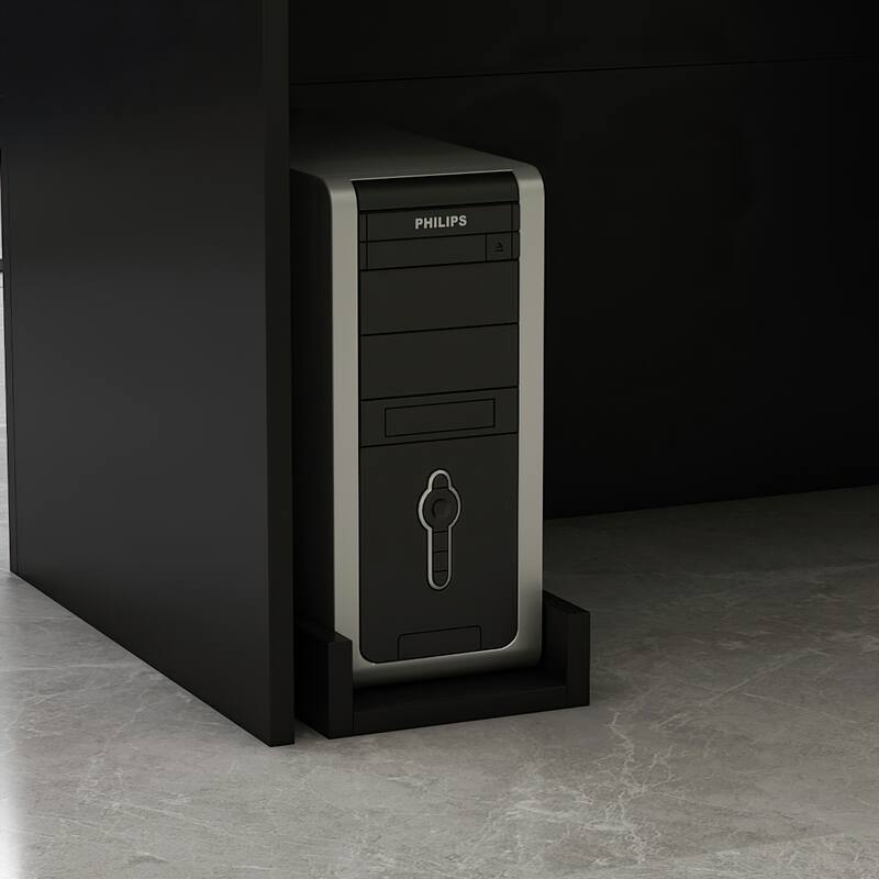 Timechee Reception Desk L-Shaped Counter Shelves Drawers Reception Table
