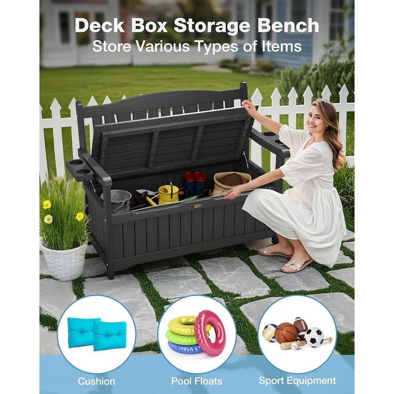 WINSOON Outdoor Garden Bench All-Weather Garden Benches