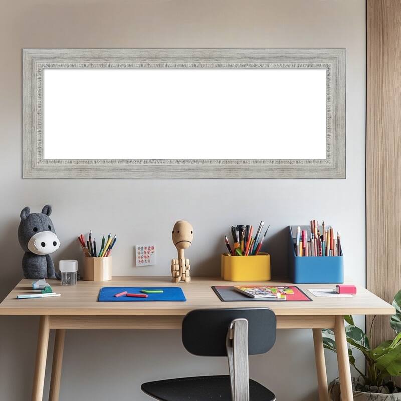 Amanti Art Rustic White Wash Framed Dry Erase Magnetic Board