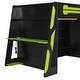 preview thumbnail 20 of 45, Full Size Esports Gaming Loft Bed Wood Frame Loft Bed with All-in-one Work Play Desk, Bookcase and RGB Ambient Light
